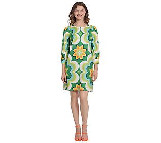 Put a retro twist on the occasion by flaunting this brilliant patterned dress that easily pairs with heels and sneakers alike. From Donna Morgan. Morgan Long, Heels And Sneakers, Long Sleeve Shift Dress, Patterned Dress, Dress Patterns, Shift Dress, Dress Skirt, Knee Length, Fashion Dresses