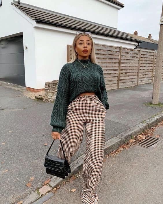 Plaid Dress Pants Outfit Work, Houndstooth Pants Outfit, Afrikaanse Mode, Autumn Look, Grown Women, Amazing Fashion, Black Beauty, Lookbook Outfits, Work Attire