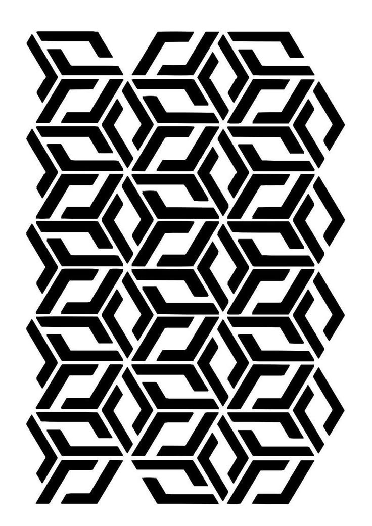 an abstract black and white pattern with intersecting lines in the shape of hexagonal cubes