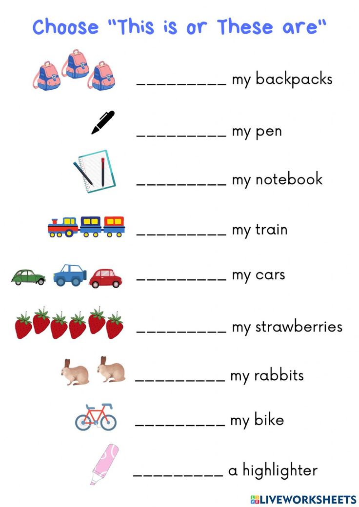 a worksheet with words and pictures for children to learn how to use them