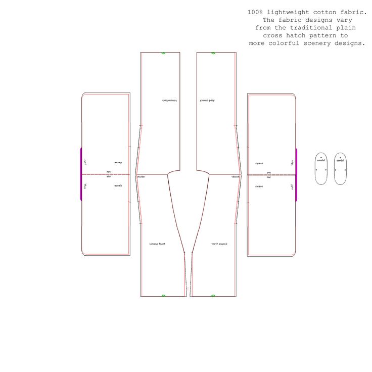 the front and back view of a sewing pattern