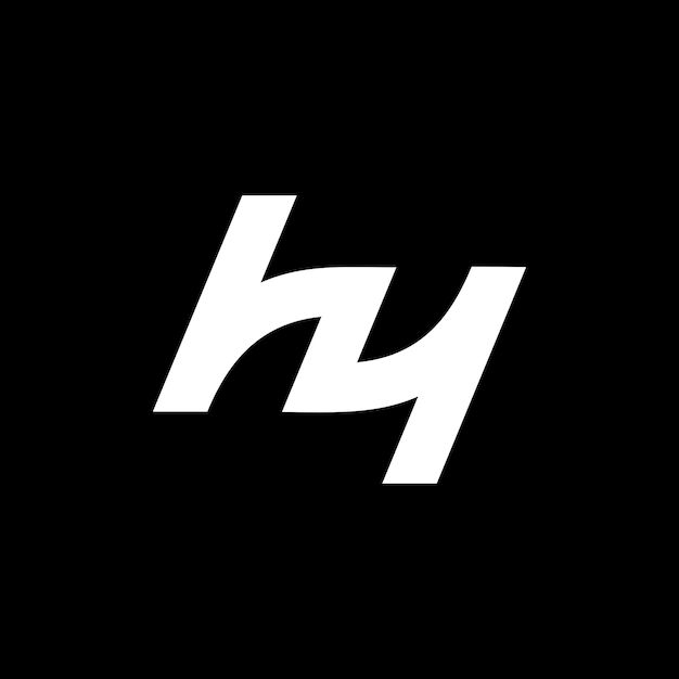 the letter h is made up of white letters on a black background, and it appears to be in two different font styles