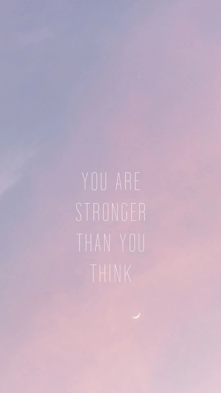 a pink sky with the words you are stronger than you think