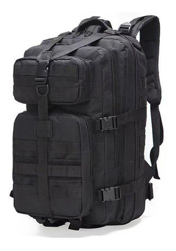 a large black backpack with straps on it