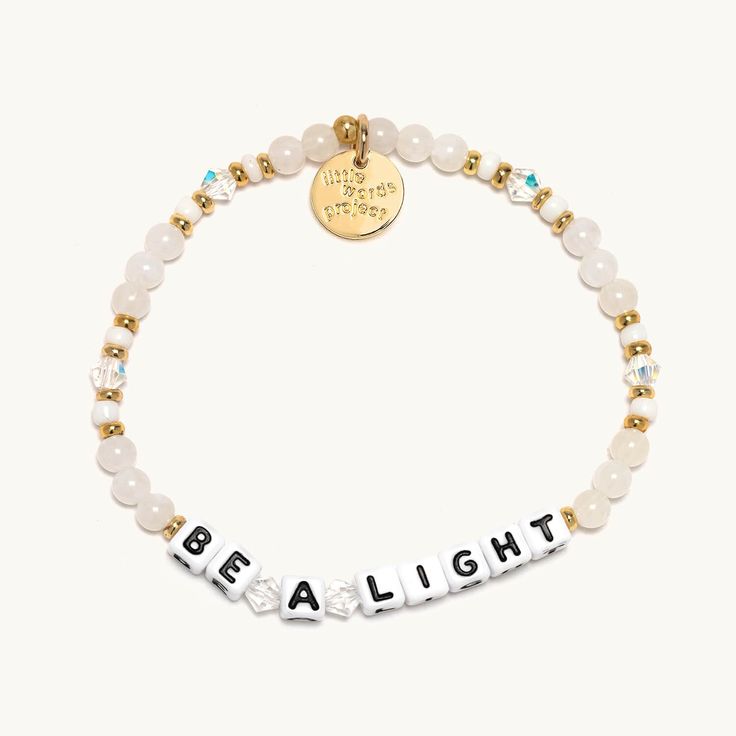 Be A Light- Best Of Bracelet Spiritual White Friendship Bracelets For Everyday, Everyday Spiritual White Friendship Bracelets, Trendy Luminous Jewelry For Gifts, Inspirational White Bracelet Jewelry, Luminous Adjustable Bracelets As Gifts, Meaningful White Bracelet Jewelry, Adjustable Healing Bracelets With Meaningful Style, White Spiritual Charm Bracelet For Friendship, Adjustable White Luminous Beaded Bracelets