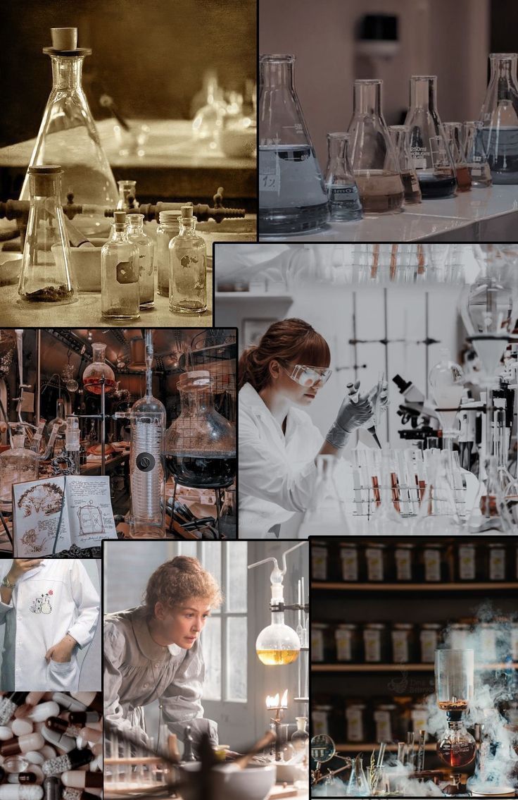 a collage of photos containing various laboratory equipment