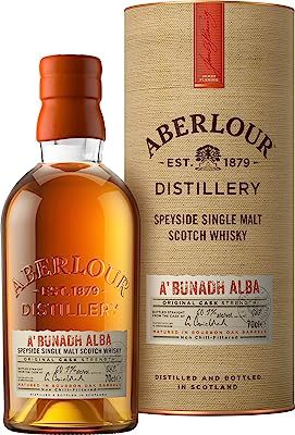 a bottle of aberlour distillery single mal scotch whisky