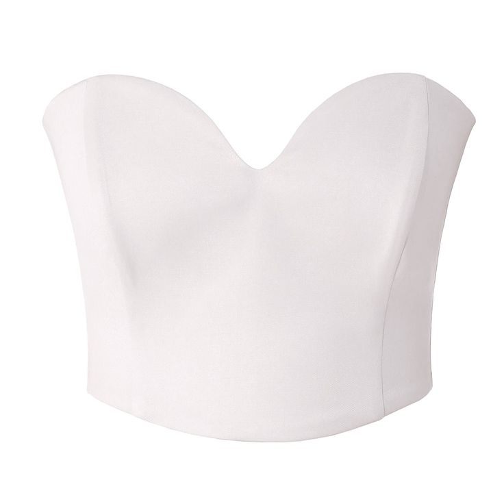 Corset top with a beautiful, sensual neckline—a perversely feminine cut made of suit fabric.  Design entirely on the lining, modelled with underwires, fastened at the back with a covered zipper.  Wear it with the Leona Off White blazer and Kyle Off White pants and choose a large, flashy jewellery piece to create an original evening look. We want our clients to be happy with our products! For the best fit, please refer to the detailed table of our sizes, which you can find in the Size Guide tab, Chic Tops With Built-in Bra And Fitted Bodice, Elegant Party Corset With Built-in Bra, Evening Bandeau Crop Top With Built-in Bra, Chic Fitted Bandeau Corset, Chic Fitted Tube Top With Boned Bodice, Fitted Crop Top With Built-in Bra And Sweetheart Neckline, Elegant Bandeau Corset, Fitted Bandeau Tube Top With Boning, Elegant Tube Top With Built-in Underwire Bra