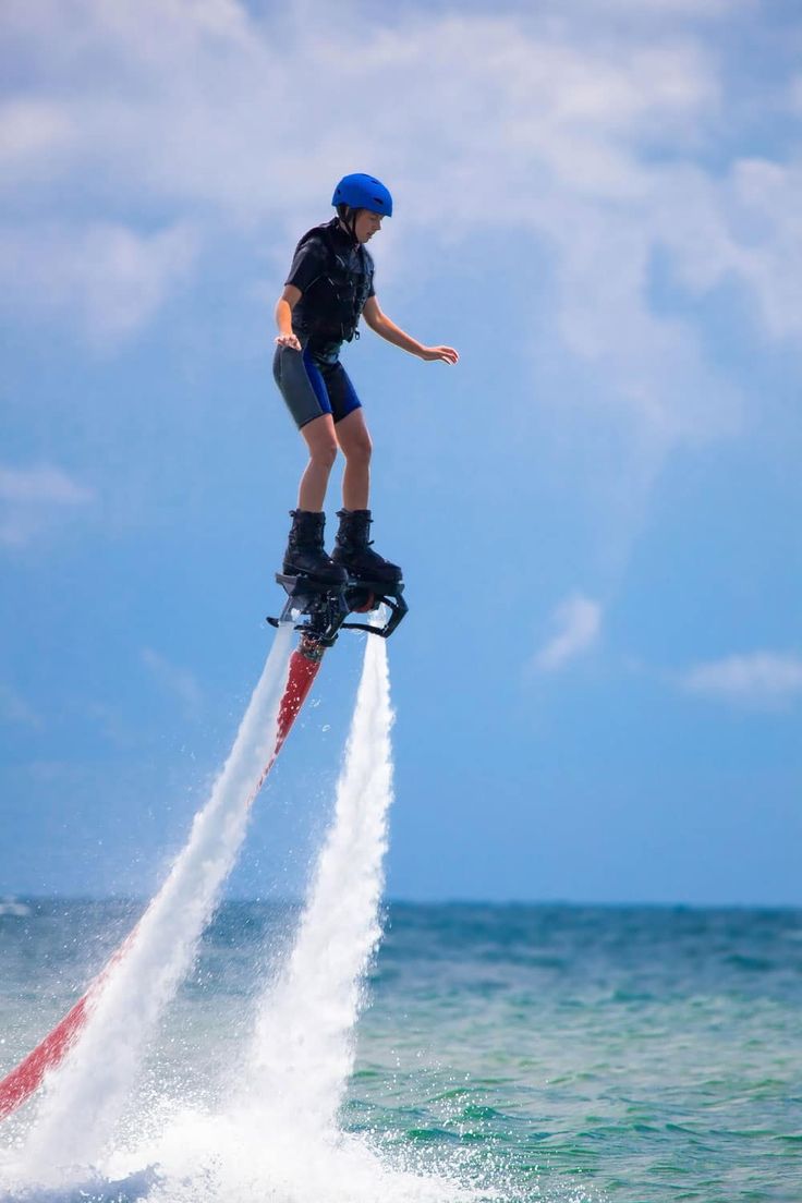 a person on water skis in the air