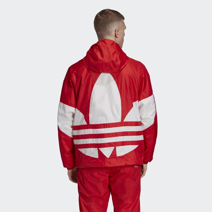 Brand New! Adidas Originals Big Trefoil Windbreaker Size Xl White Nylon Track Jacket For Winter, White Windbreaker For Winter Streetwear, Red Nylon Sportswear Track Jacket, Red Nylon Track Jacket, White Nylon Windbreaker For Winter, White Nylon Winter Windbreaker, Winter White Nylon Windbreaker, Red Sportswear Windbreaker For Winter, Casual University Red Track Jacket For Streetwear