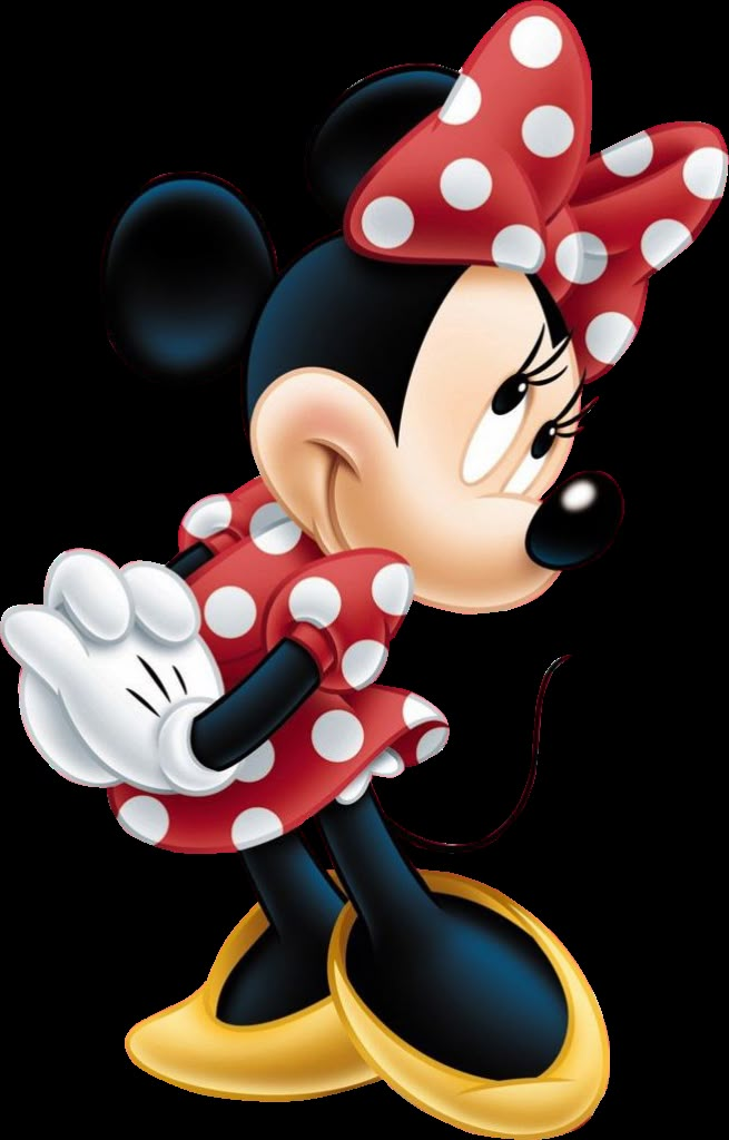 the mickey mouse cartoon character with red and white polka dots on it's head