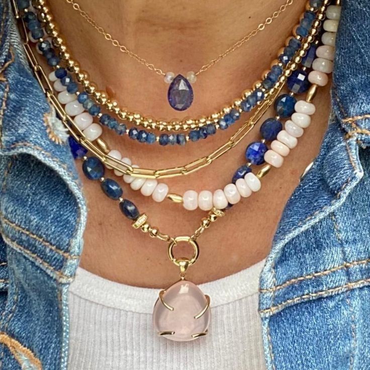 Natural Stone Bead Necklace, Boho Fashion Outfits, Lapis Jewelry, Handmade Gemstone Jewelry, Beaded Jewelry Necklaces, Lapis Necklace, Lapis Lazuli Necklace, Lapis Lazuli Gemstone, Bead Necklaces