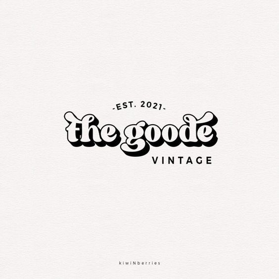 Vintage Logo Design Gender Neutral Logo Design, Type Logo Design Typography, Thrift Logo Design, Name Brand Logos, Vintage Brand Logo, Preppy Logo Design, Thrift Shop Logo, Bubbly Typography, Soap Logo Design