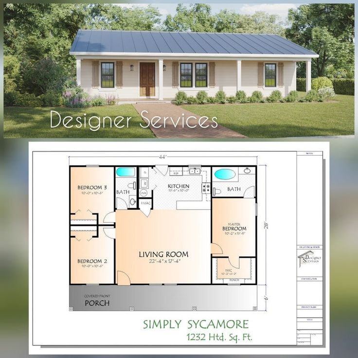 the floor plan for a small home with two bedroom and one bathroom, is shown