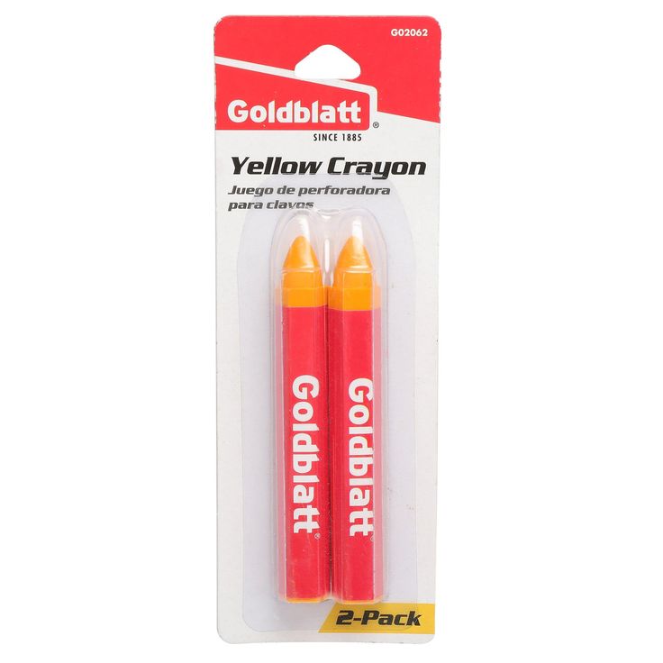 two yellow crayons in packaging on a white background with the words goliabatt