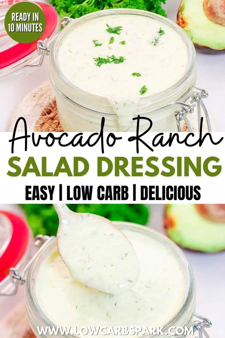 this is an easy and delicious recipe for salad dressing made with avocado ranch