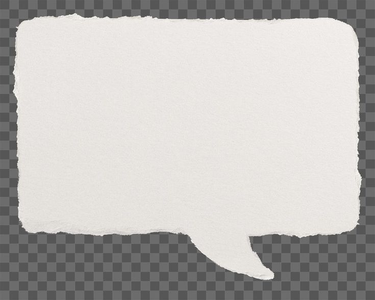 a white paper speech bubble on a transparent background with clipping path to the bottom