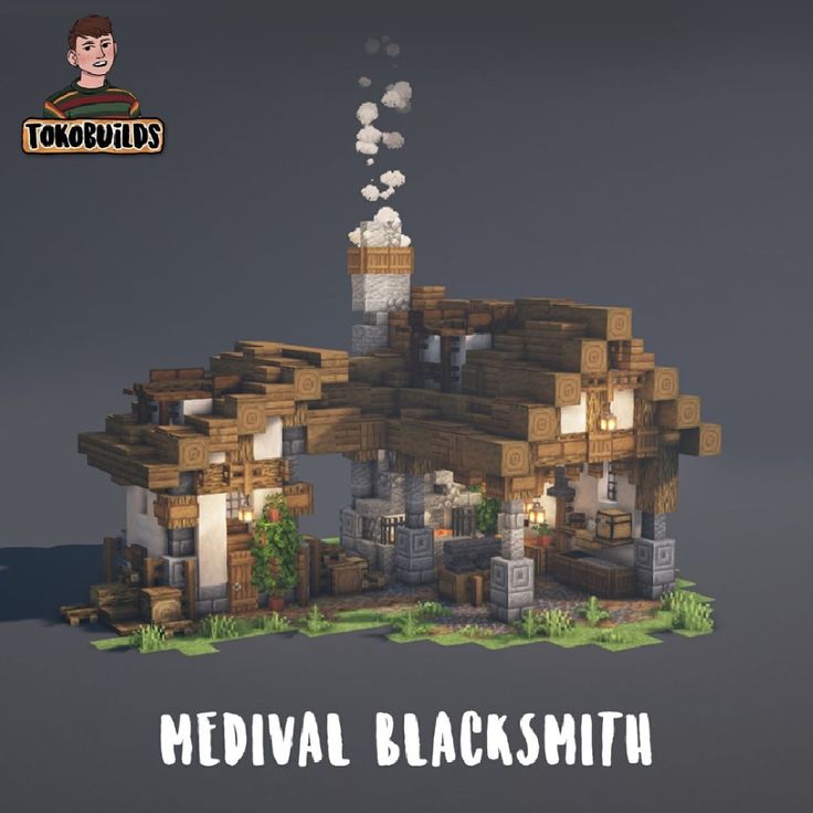 Minecraft Blacksmith House, Minecraft Kingdom, Rumah Minecraft Sederhana, Minecraft Structures, Bangunan Minecraft, Minecraft Farm, Minecraft Cottage, Minecraft House Tutorials, Minecraft Castle