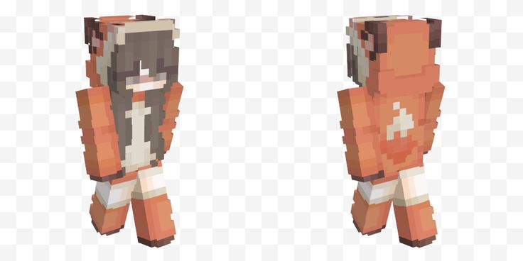 an orange and white minecraft character standing in front of the camera