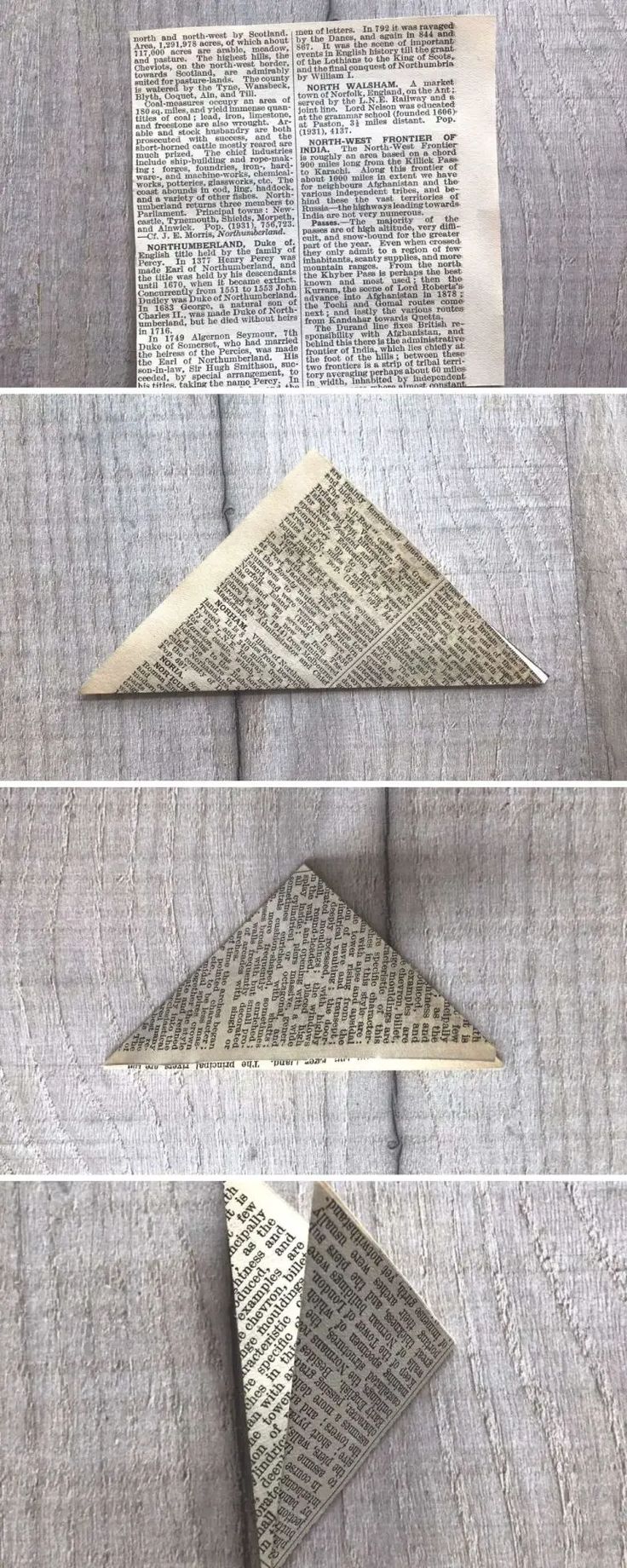 four different types of folded papers on top of each other, with the same pattern