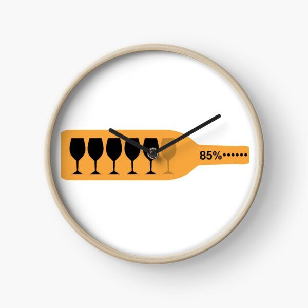 a clock with wine glasses on it and the time is 8 55pm to 5 30pm