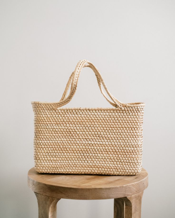 The Magnolia Straw Market Tote is lightweight and durable. This medium-size bag is perfect for a day at the beach, a trip to the market, or for everyday use. It's the ideal multi-purpose tote. These totes are individually hand-woven with sustainable palm leaves. Thoughtfully designed and ethically made by artisans in Guerrero, Mexico, in a fair trade environment. Each tote is unique and may vary in size, and color, and may have small imperfections. Hand-woven sustainable palm leaves Natural colo Spring Basket Crochet Bag For Everyday Use, Eco-friendly Braided Beach Bag, Everyday Braided Straw Tote Bag, Rectangular Natural Straw Bag With Rolled Handles, Eco-friendly Rectangular Straw Bag With Rolled Handles, Handwoven Rectangular Straw Bag In Neutral Color, Everyday Basket Straw Bag For Spring, Casual Natural Straw Bag With Rolled Handles, Natural Color Straw Bag For Daily Use