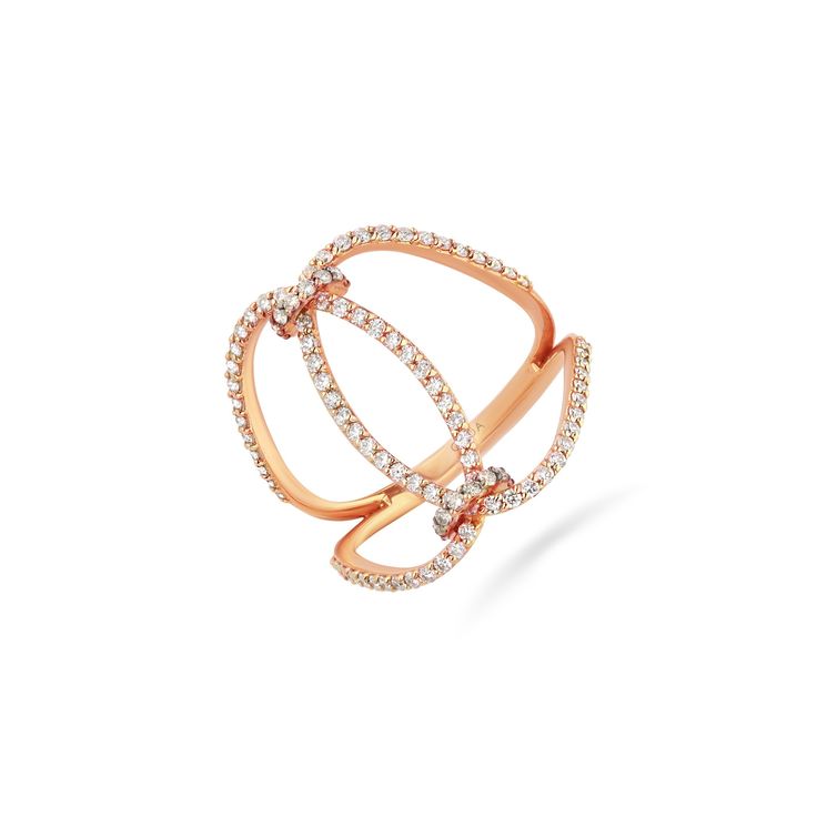 Gilda Jewelry Camille | Diamond Ring | 0.68 Cts. | 18K Gold 18K Rose Gold 6 0.68 Cts. Diamonds Diamond ring Dazzling Open Rose Gold Diamond Ring, Dazzling Rose Gold Open Diamond Ring, Rose Gold Open Ring With Pave Setting, Diamond Fusion Style Promise Ring, Gold Diamond Rings In Fusion Style, Gold Diamond Rings With Fusion Style, Gold Diamond Fusion Rings, Gold Fusion Rings With Single Cut Diamonds, Fusion Style Diamond Rings With Brilliant Cut