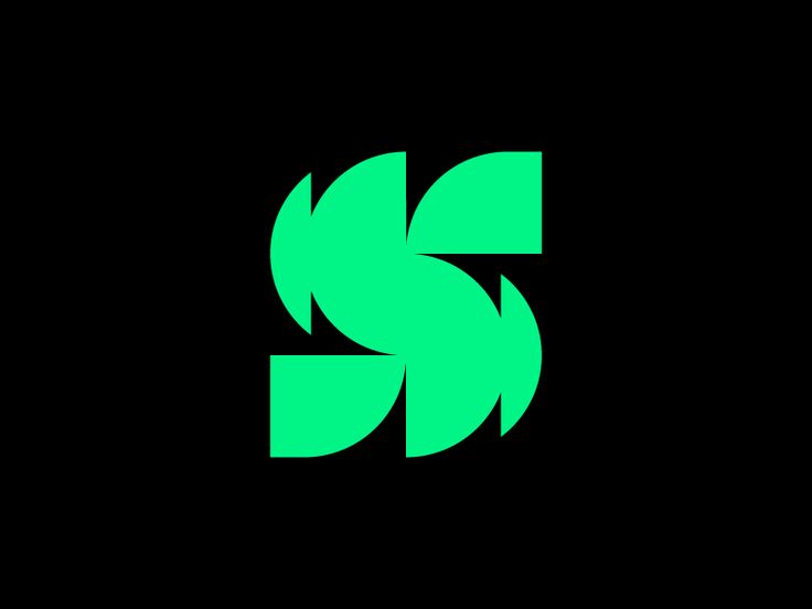 the letter s is made up of green leaves on a black background, and it looks like