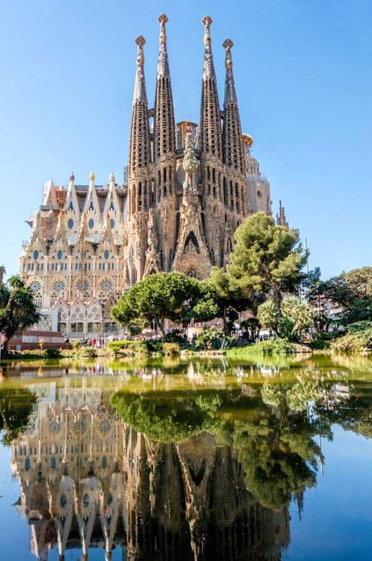 the famous saffront cathedral in barcelona, spain is one of the most beautiful buildings in europe