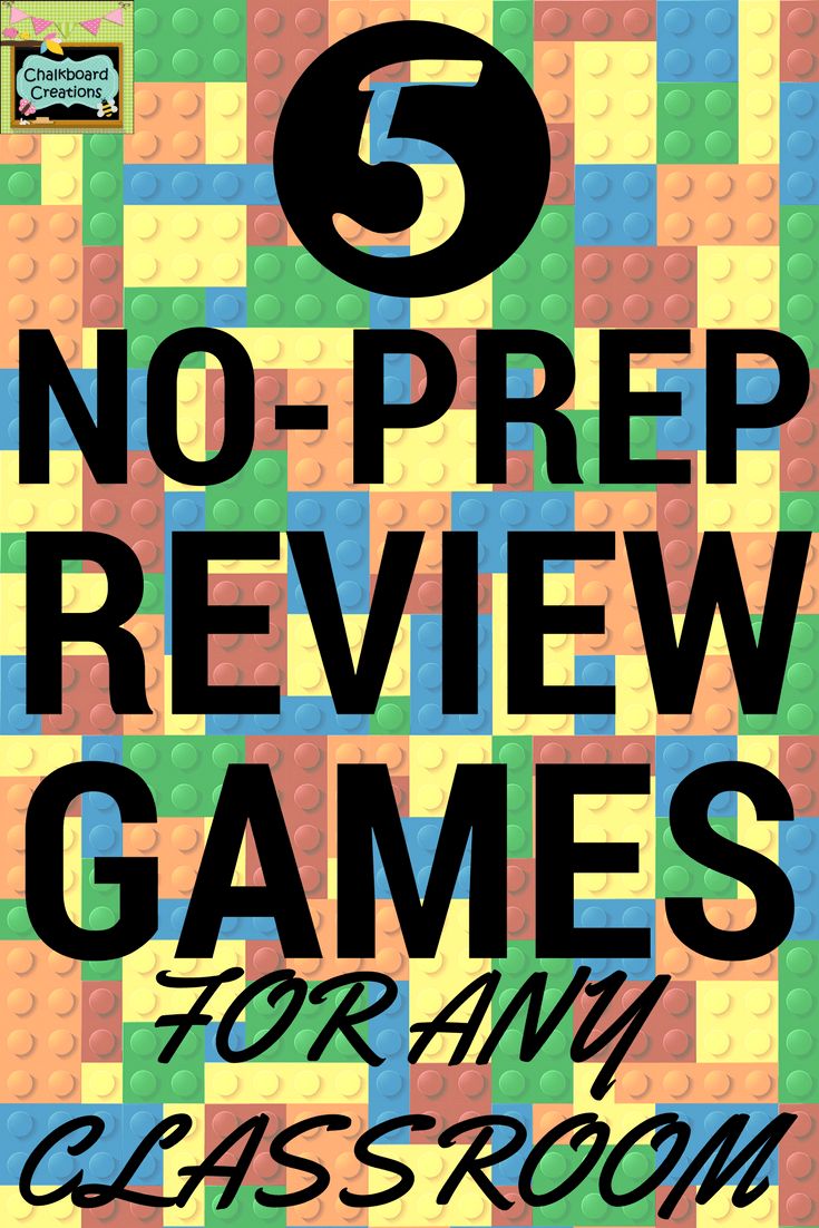 a poster with the words 5 no prep review games for any class room on it