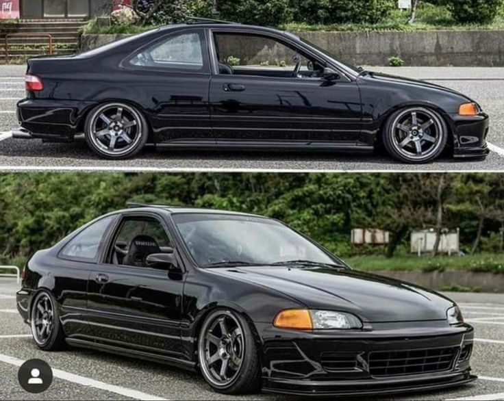 two pictures of the same car side by side