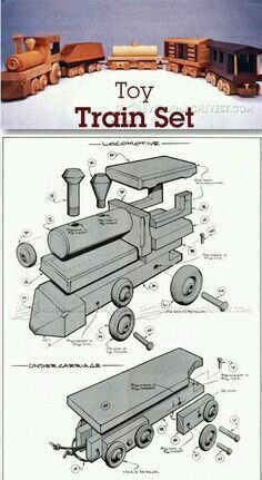 the toy train set is shown with instructions for it's wheels and axles