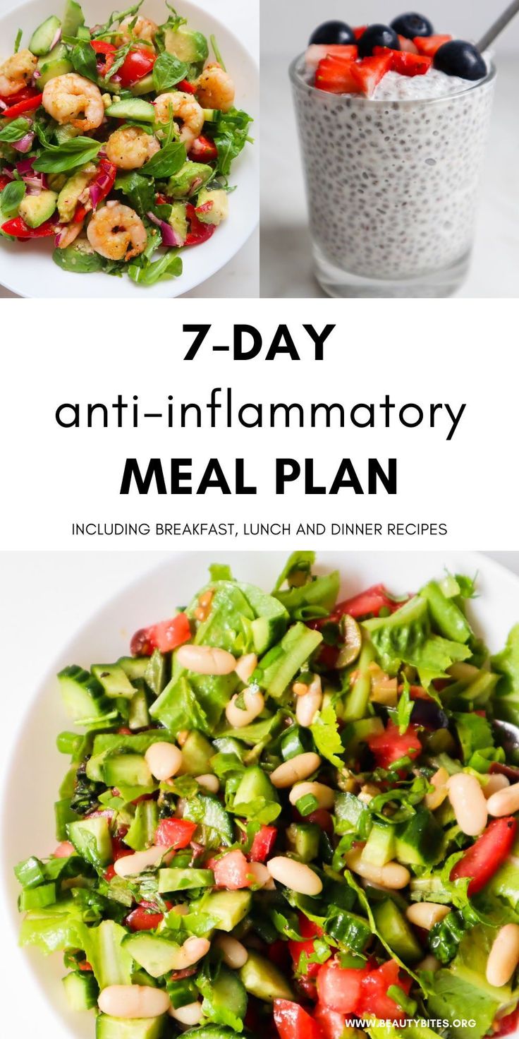 the 7 - day anti - inflamatory meal plan includes salads and dressings