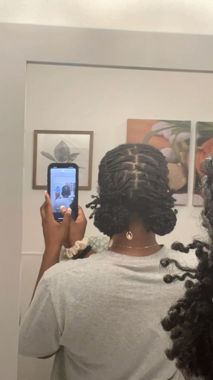 Hairstyle Locs Black Women, Female Loc Styles Short, Loc Hairstyles Medium Length, 2 Barrel Twist Locs Women, Cute Loc Styles For Women Long, Hairstyles To Do With Locs, Locs Cornrow Style, Girls Loc Styles, Barrel Twist Styles Locs Women