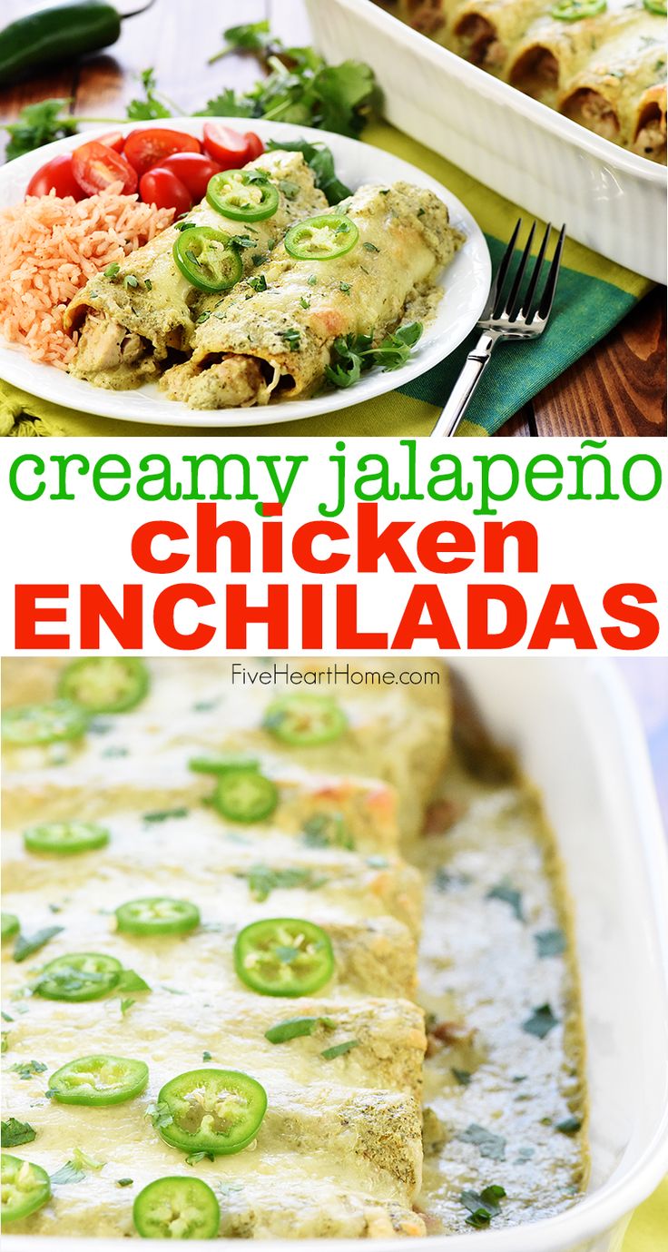 this creamy jalapeno chicken enchiladas is an easy and delicious meal