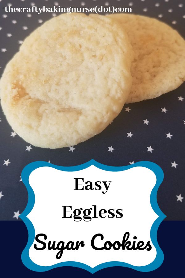 easy eggless sugar cookies with text overlay