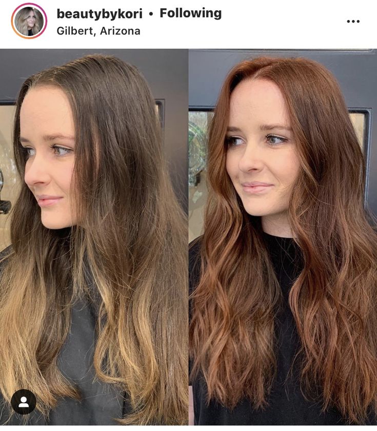 Auburn Hair For Neutral Skin Tone, Light Brown To Auburn Hair, Light Auburn Brunette Hair, Red In Light Brown Hair, Light Brown Hair To Red, Copper Semi Permanent Hair Color, Light Brown To Red Hair Before And After, Red Hair Neutral Skin, Red Hair With Cool Skin Tone