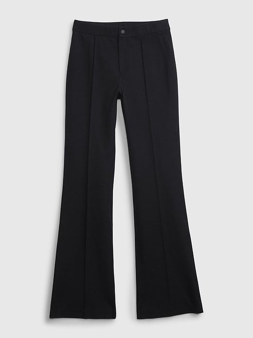 High Rise BiStretch Flare Pants Stretchy Dress Pants, Flare Leg Pants, Stretchy Dress, Pin Tucks, Petite Size, Flare Pants, On Off, Cotton Spandex, Snap Button