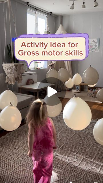 46K views · 1.8K likes | @ot.devotee on Instagram: "You see playing with balloons, I see gross motor development 🙌🏻  👋🏻 I am a pediatric occupational therapist and a mom who is passionate about early childhood. Sharing with you the building blocks to a thriving development.   Gross motor skills involve using large muscle groups to perform movements like walking, running, jumping, and balancing.  Balloons are highly enjoyable for children which means motivation to play!  Playing with balloons improves gross motor skills.   Activities like hitting or catching balloons enhance coordination, involving both hands or sides of the body simultaneously.   Balancing balloons on various body parts or navigating obstacle courses with balloons challenges balance and coordination, while also improvi Balloon Gross Motor Activities, Balloon Activity Preschool, Gross Motor Activity For Preschoolers, Balloon Activities For Toddlers, Gross Motor For Toddlers, Gross Motor Activities For Babies, Large Motor Activities For Preschoolers, Balloon Activities For Kids, Gross Motor Skills Activities