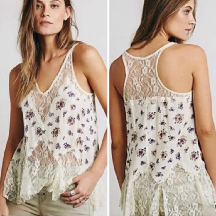 Great Condition. Lacy Tank Top. New Without Tags. Never Worn. Even Prettier In Person. Lacy Tank Top, Bell Sleeve Bodysuit, Free People Tank Top, Free People Bodysuit, Free People Blouse, Free People Tunic, Printed Tunic Tops, Bralette Crop Top, Free People Intimates