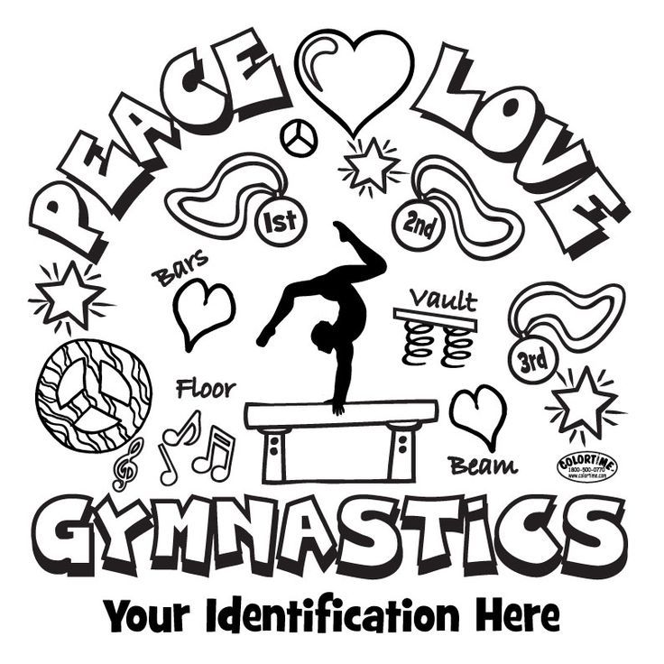 a black and white poster with the words gymnastics