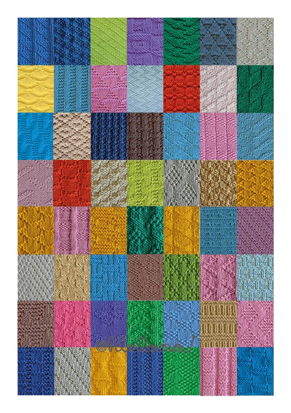 a multicolored knitted blanket with many different colors