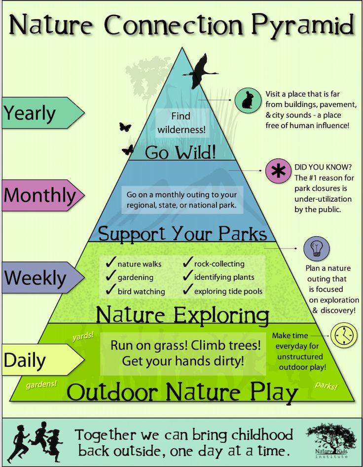 the nature connection pyramid is shown in this graphic