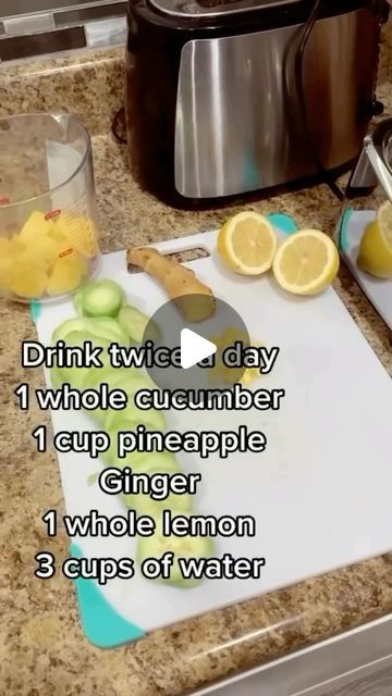 a video demonstrating how to use a cutting board for lemons, apples and water