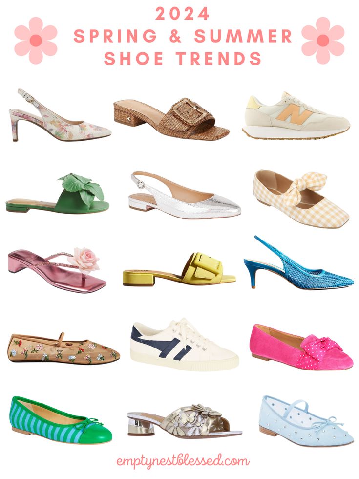 Want to know the best way to update your wardrobe? A new pair of trending shoes! I’m running down the top 2024 spring & summer shoe styles! Spring Summer Shoes 2024, Spring Sandals 2024, Spring Shoes 2024, Shoe Trends 2024, Summer Shoes 2024, Summer Shoes Trends, Kitten Heel Slingbacks, Midlife Fashion, 2024 Spring Summer