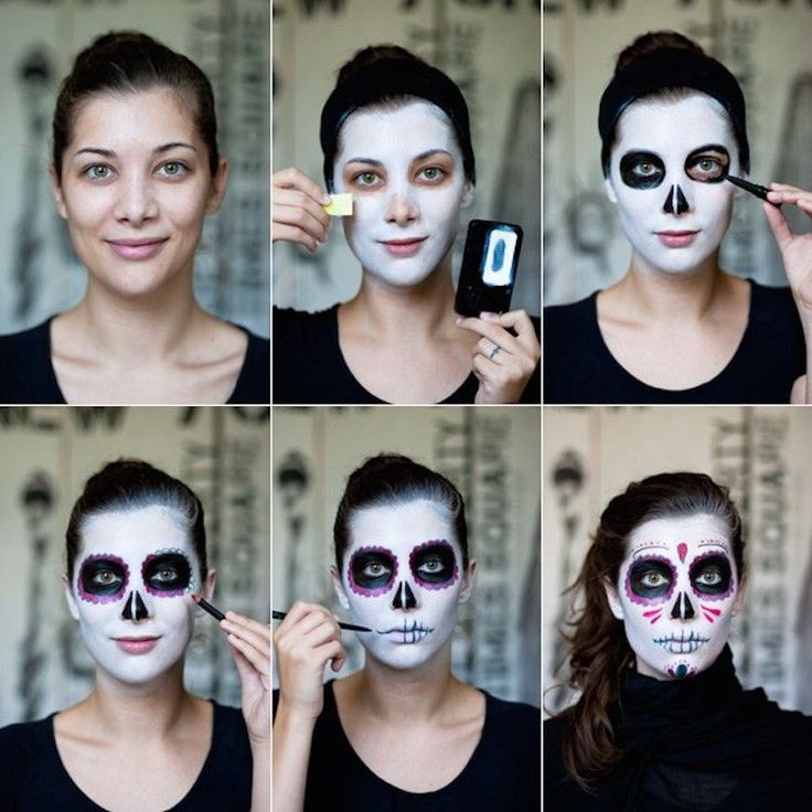 Maquillage tête de mort mexicaine: parce qu’on l’adore! Nem Halloween Makeup, Makijaż Sugar Skull, Muertos Makeup, Halloween Makeup Sugar Skull, Day Of The Dead Makeup, Holiday Party Makeup, Skull Face Paint, Halloweenský Makeup, Sugar Skull Face