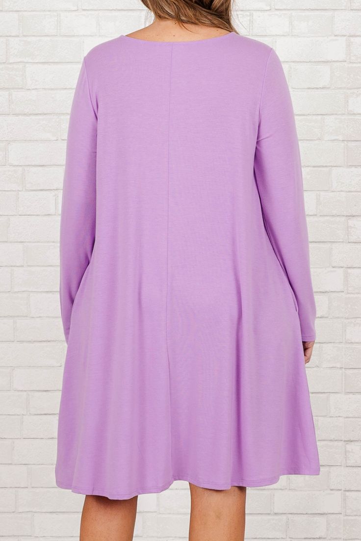 We simply adore this dress! This dress in bright lavender is perfect for any casual day out! It features functional pockets for convenience, as well as a comfortable material that ensures all day wearability! The lovely color adds a touch of sophistication to your look! 57% Polyester, 38% Rayon, 5% Spandex Model Fits, Days Out, Lovely Colors, Last Chance, Affordable Fashion, Plus Size Outfits, Fashion Forward, Lavender, Size 12