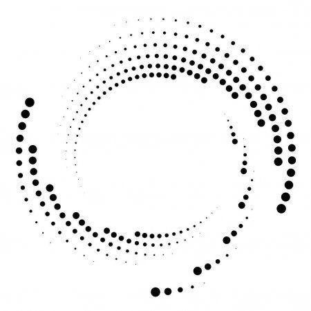 a black and white dotted circle on a white background