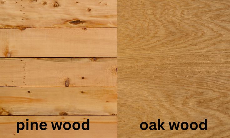 two different types of pine wood are shown