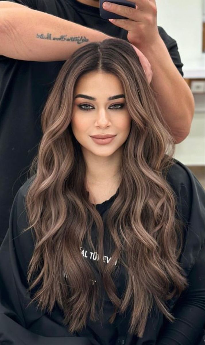 Brunette Color Melt Balayage, Fall Babylights Hair, Zeina Khoury Outfits, Dark Hair With Highlights And Layers, Fair Skin Balayage, Dark Balayage With Money Piece, Hair Colour For Brunettes, Espresso Martini Hair, Hair Ideas Brunette